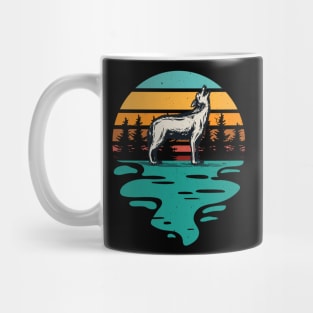 Hiking Wolf Retro Hiker Camping Outdoor Mug